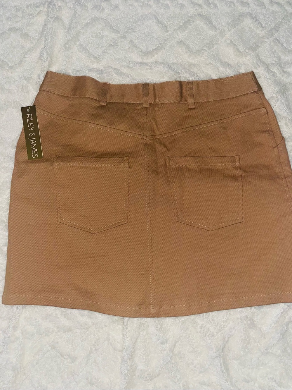 Tan Button-Front Mini Skirt - Picture 2 of 2